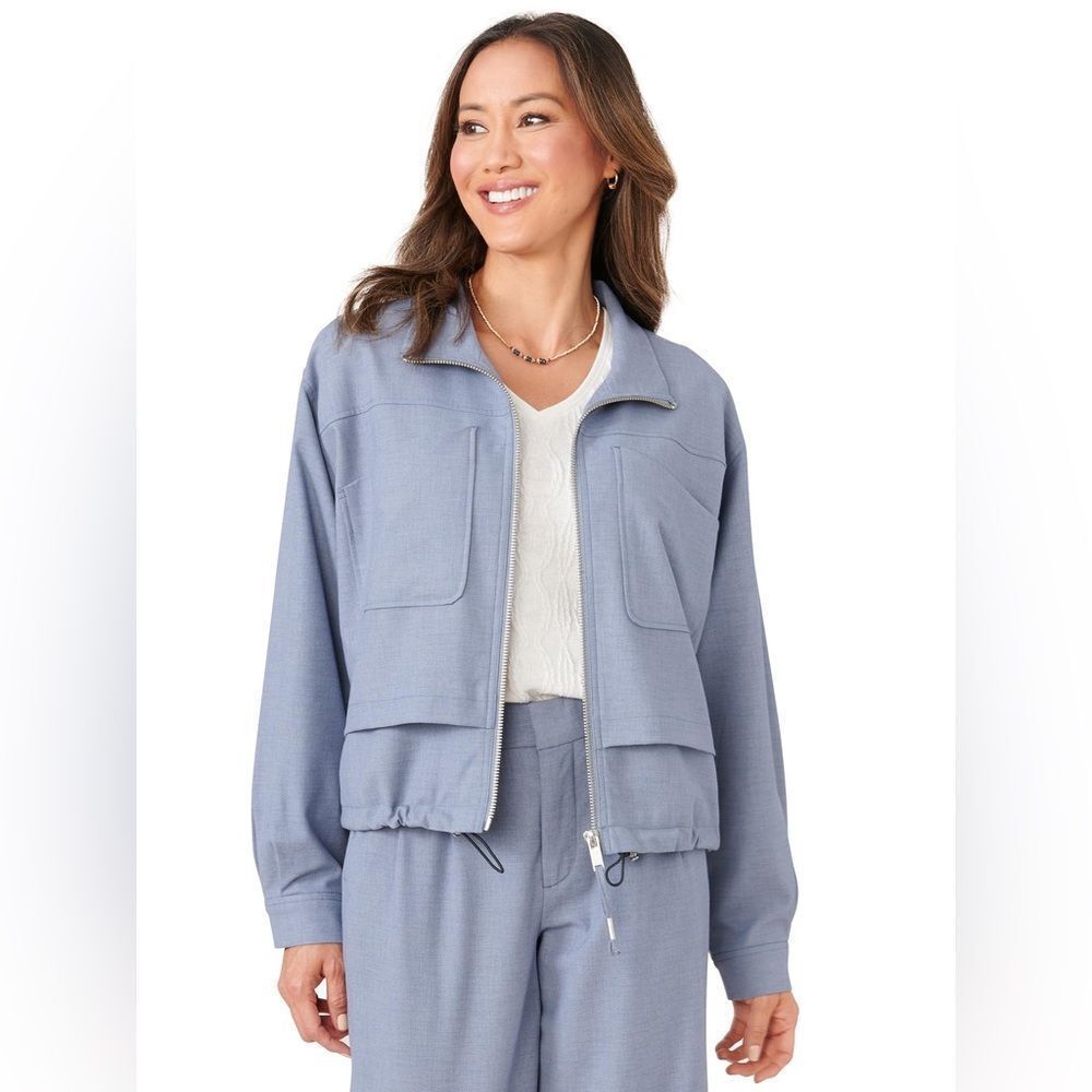 Democracy Women's Long‎ Sleeve Bomber Jacket L nwt